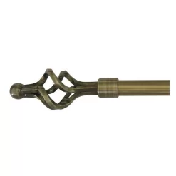 Cage Extendable Antique Brass Curtain Pole - 0.7-1.2m