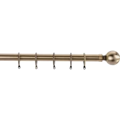 Antique Brass Fixed Curtain Pole & Finial - 1.2m