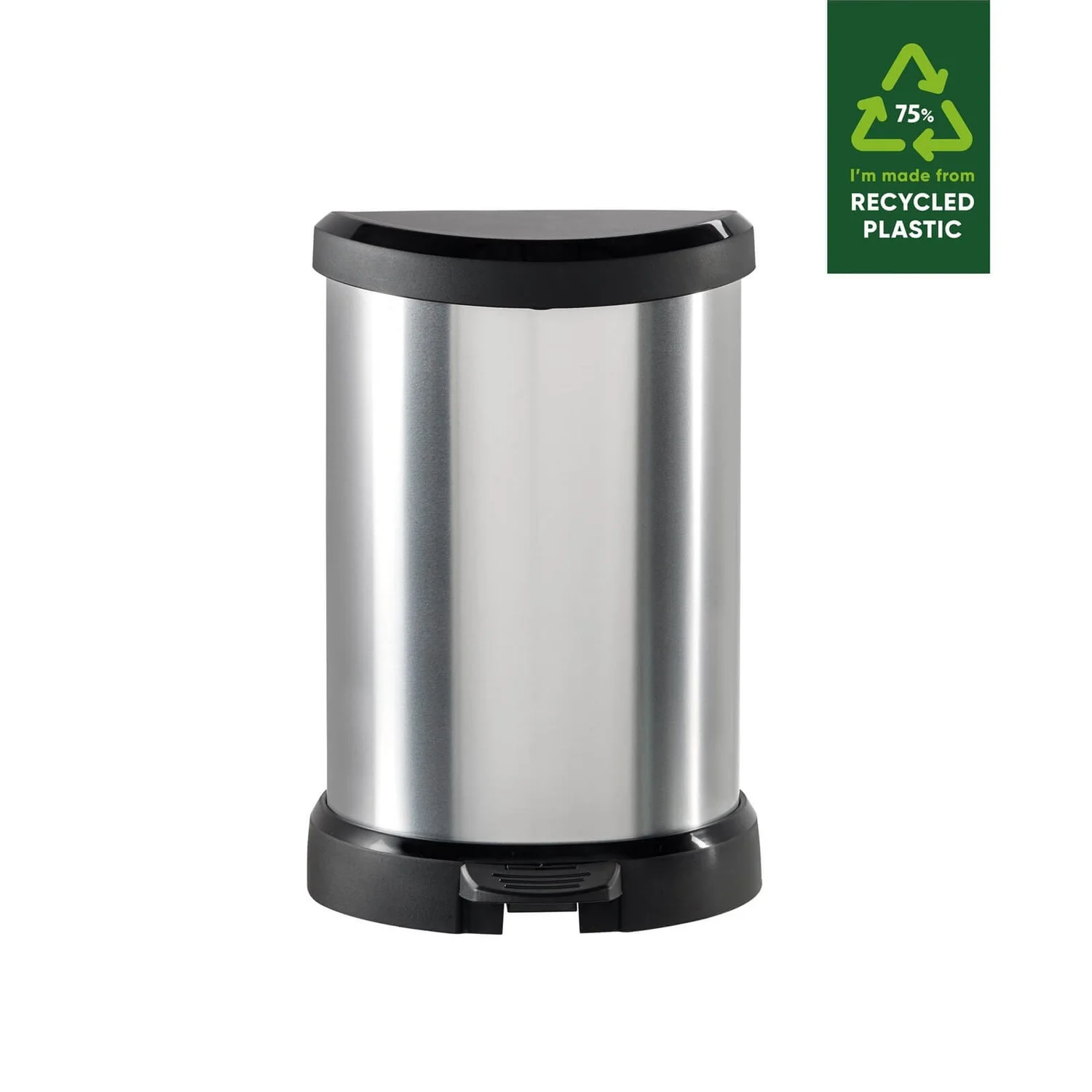 Curver Deco Pedal Bin - 20L - Silver 7 Curver Deco Pedal Bin - 20L - Silver - Image 5