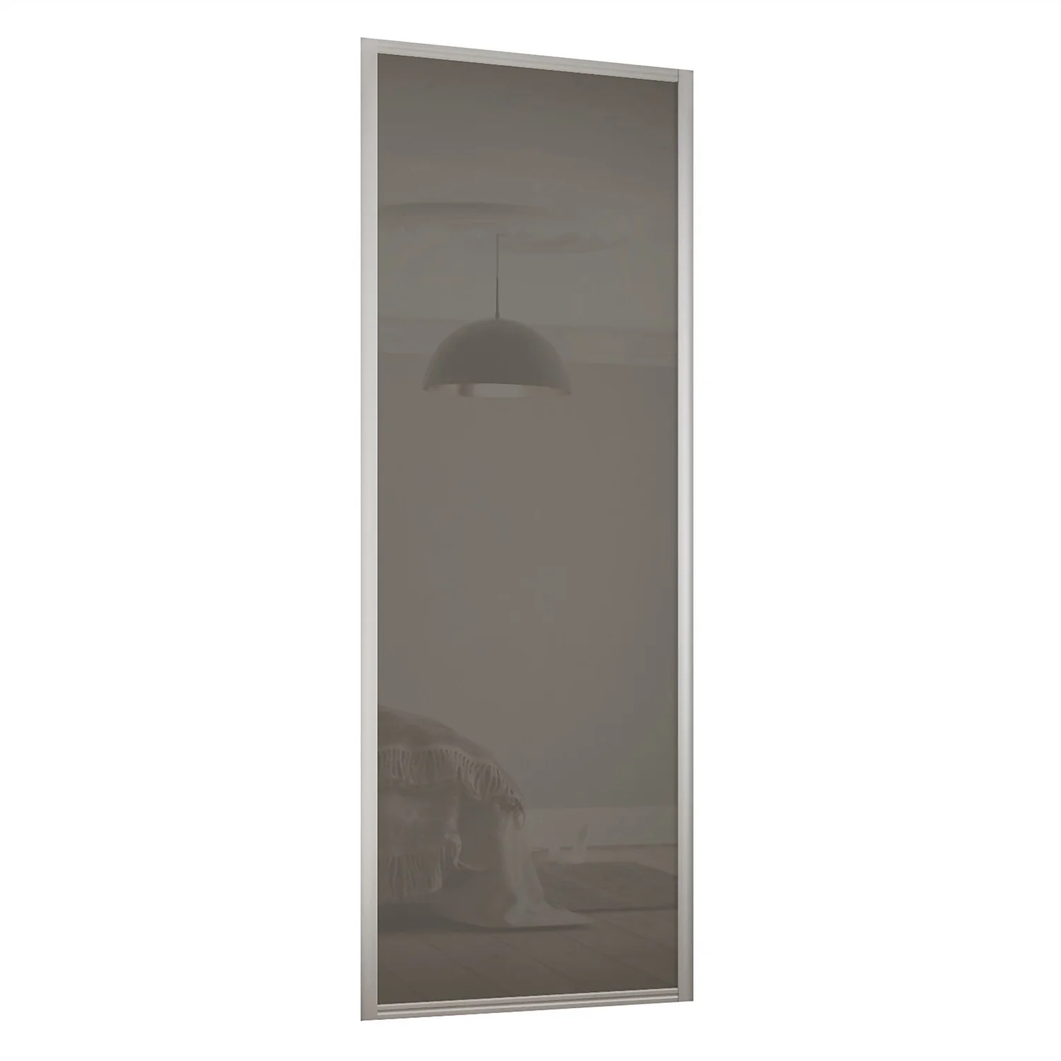 Ellipse Sliding Wardrobe Door 1 Panel Cappuccino Glass With Aluminium Frame (W)762mm 2 Ellipse Sliding Wardrobe Door 1 Panel Cappuccino Glass With Aluminium Frame (W)762mm
