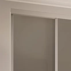 Duo Sliding Wardrobe Door Cappuccino Glass / Arctic White With Aluminium Frame (W)610mm -Optimal Furniture Store 12807026 8814843069415610