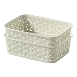 Curver My Style A6 Rectangular Plastic Storage Organiser - Vintage White -Optimal Furniture Store 12807791 7044833168983943