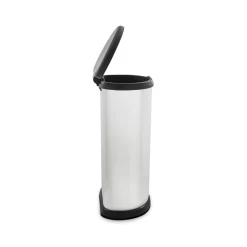 Curver One Touch Deco Bin 40L - Silver -Optimal Furniture Store 12808950 3454833217827222