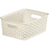 Curver My Style Small Rectangular Plastic Storage Basket - Vintage White - 4L -Optimal Furniture Store 12809474 1134831959672537