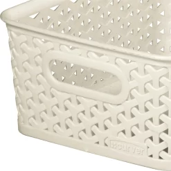 Curver My Style Small Rectangular Plastic Storage Basket - Vintage White - 4L -Optimal Furniture Store 12809474 1134833220281357