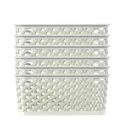 Curver My Style Medium Rectangular Plastic Storage Basket - Vintage White - 13L -Optimal Furniture Store 12809476 1414833219000345
