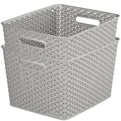 Curver My Style Large Rectangular Plastic Storage Basket - Grey - 18L -Optimal Furniture Store 12814518 1964832988641727