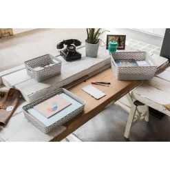 Curver My Style Medium Rectangular Plastic Storage Basket - Grey - 13L -Optimal Furniture Store 12814522 1834832986589133