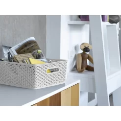 Curver My Style Medium Rectangular Plastic Storage Basket - Grey - 13L -Optimal Furniture Store 12814522 8224832986404264
