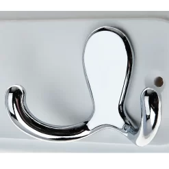 None White Hook Rail - Polished Chrome - 2 Hooks -Optimal Furniture Store 12815090 1834846183274403