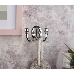 Ball End Double Robe Hook - Chrome -Optimal Furniture Store 12817494 5894995165334356