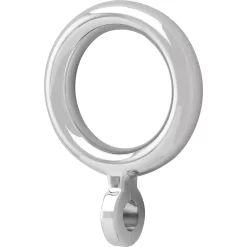 Harrison Drape Cafe Chrome Effect Curtain Rod Rings - 10 Pack