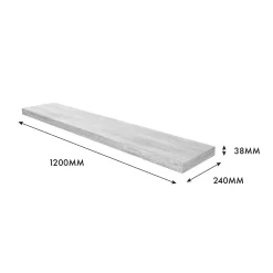 Floating Shelf - Grey Oak - 1200 X 240 X 38mm -Optimal Furniture Store 12817804 8614976219095332