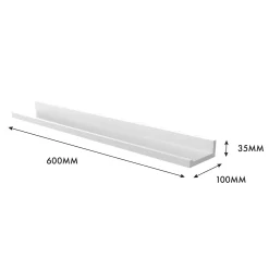 Flexi Storage Decorative Shelving Photo Shelf - White Matt - 600x35x100mm -Optimal Furniture Store 12817964 4774991763960087