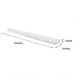 Flexi Storage Decorative Shelving Photo Shelf - White Matt - 900x35x100mm -Optimal Furniture Store 12817971 5514991763960201