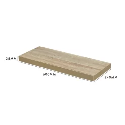 Floating Shelf - Sanoma Oak - 600 X 240 X 38mm -Optimal Furniture Store 12822021 3004964085552705