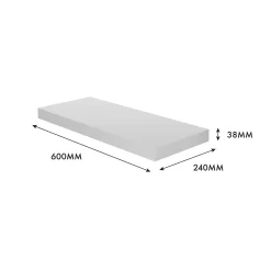 Floating Shelf - White Gloss - 600 X 240 X 38mm 11 Floating Shelf - White Gloss - 600 X 240 X 38mm -Optimal Furniture Store 12822023 1524976219095485