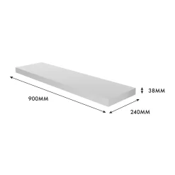 Floating Shelf - White Gloss - 900 X 240 X 38mm -Optimal Furniture Store 12822047 1744976219240376