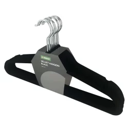 Black Velvet Clothes Hangers - 10 Pack