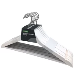 White Wooden Hangers - 8 Pack