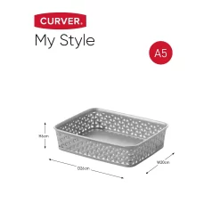 Curver My Style A5 Rectangular Plastic Storage Organiser - Grey -Optimal Furniture Store 12823029 1054833226973628