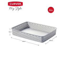 Curver My Style A4 Rectangular Plastic Storage Organiser - Grey -Optimal Furniture Store 12823031 1954833225942192