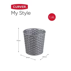 Curver My Style Large 1.6L Round Plastic Storage Organiser - Grey -Optimal Furniture Store 12823035 1924833228242013