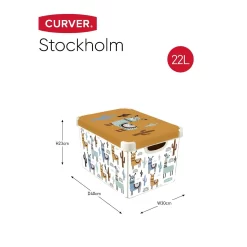 Curver Stockholm Llama Plastic Deco Storage Box - Multi-Coloured - 22L -Optimal Furniture Store 12824053 3534832983271178