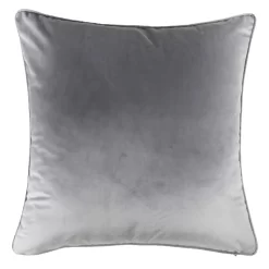 None Large Plain Velvet Cushion - Light Grey - 58x58cm