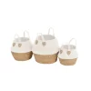 White Rope Baskets - Set Of 3