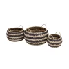Black Round Flatweave Baskets - Set Of 3 -Optimal Furniture Store 12829226 7964831918442718