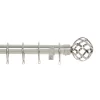 Harrison Drape Ball Cage Finial Curtain Pole - Satin Steel - 2.4m (28mm) 1 Harrison Drape Ball Cage Finial Curtain Pole - Satin Steel - 2.4m (28mm) -Optimal Furniture Store 12829422 1104831947067962