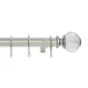Harrison Drape Decorative Flower Finial Curtain Pole - Satin Steel - 1.8m (28mm) -Optimal Furniture Store 12829427 1264831907677257