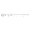Extendable Ball Finial Curtain Pole - White - 1.2-2.1m (16/19mm) -Optimal Furniture Store 12831944 5324831966558386