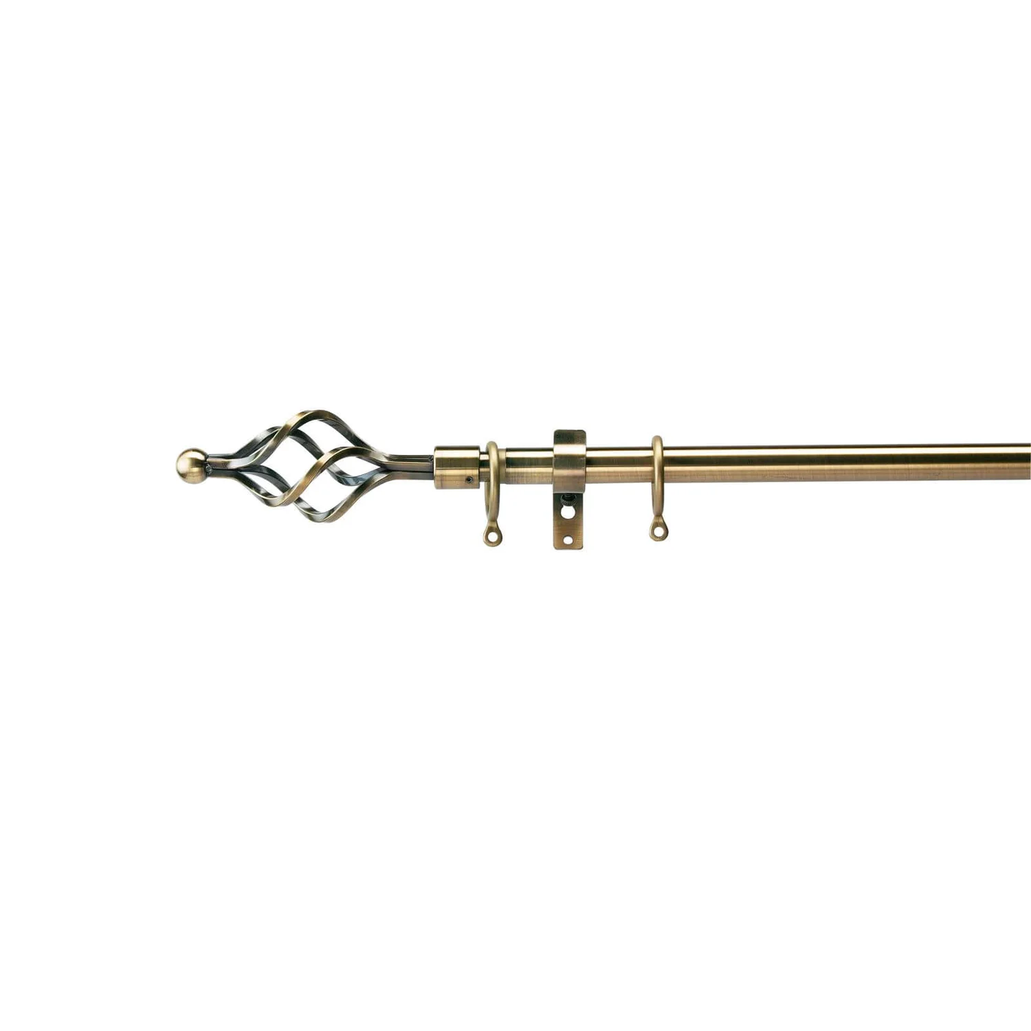 Extendable Cage Finial Curtain Pole - Antique Brass - 1.7-3m (16/19mm) 3 Extendable Cage Finial Curtain Pole - Antique Brass - 1.7-3m (16/19mm)