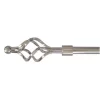 Extendable Cage Finial Curtain Pole - Satin Steel - 1.2-2.1m (16/19mm) -Optimal Furniture Store 12831962 1204831957731879