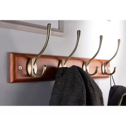 None Beech Victorian Hook Rail - Antique Brass - 4 Hooks -Optimal Furniture Store 12832351 1844846153966032