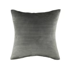 None Folded Velvet Cushion - Grey