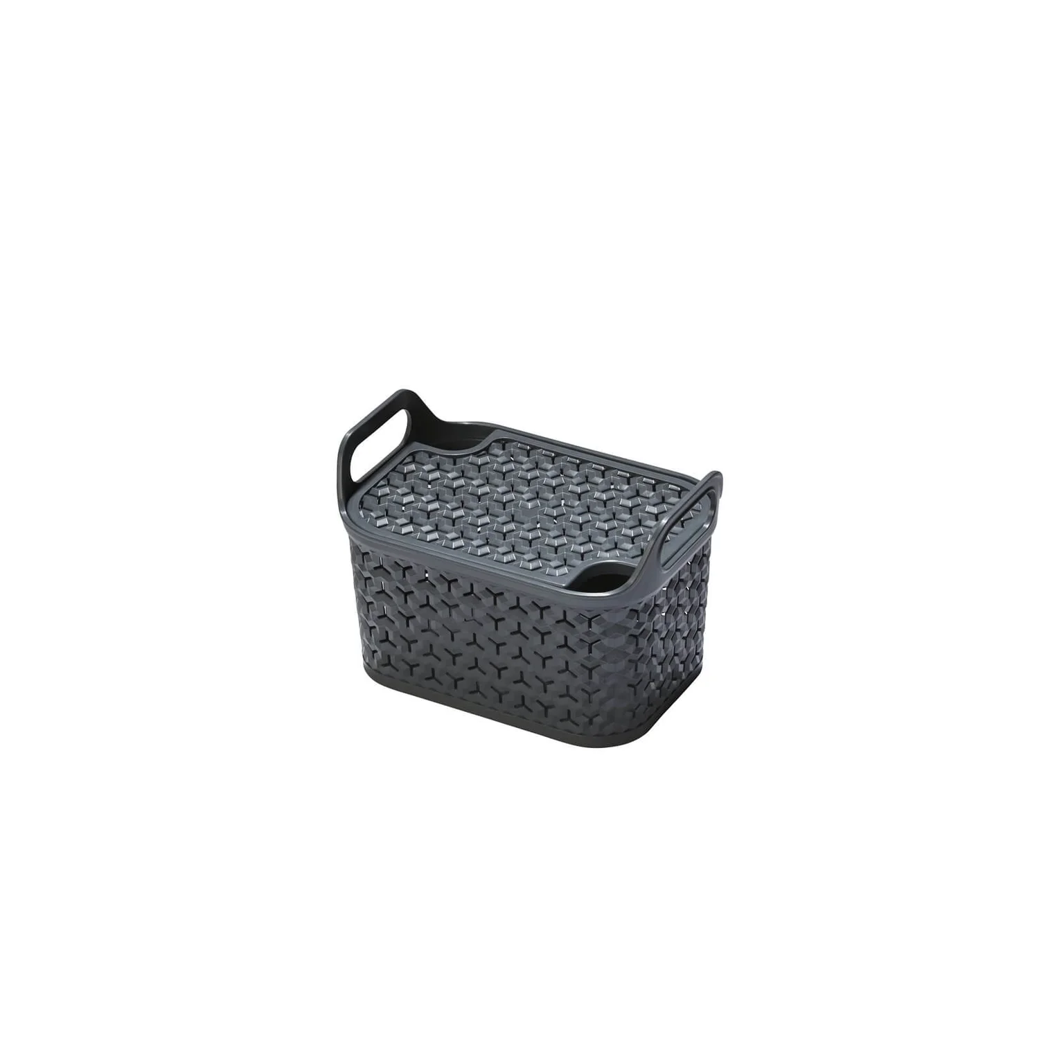 Small Urban Storage Basket With Lid - Graphite 3 Small Urban Storage Basket With Lid - Graphite