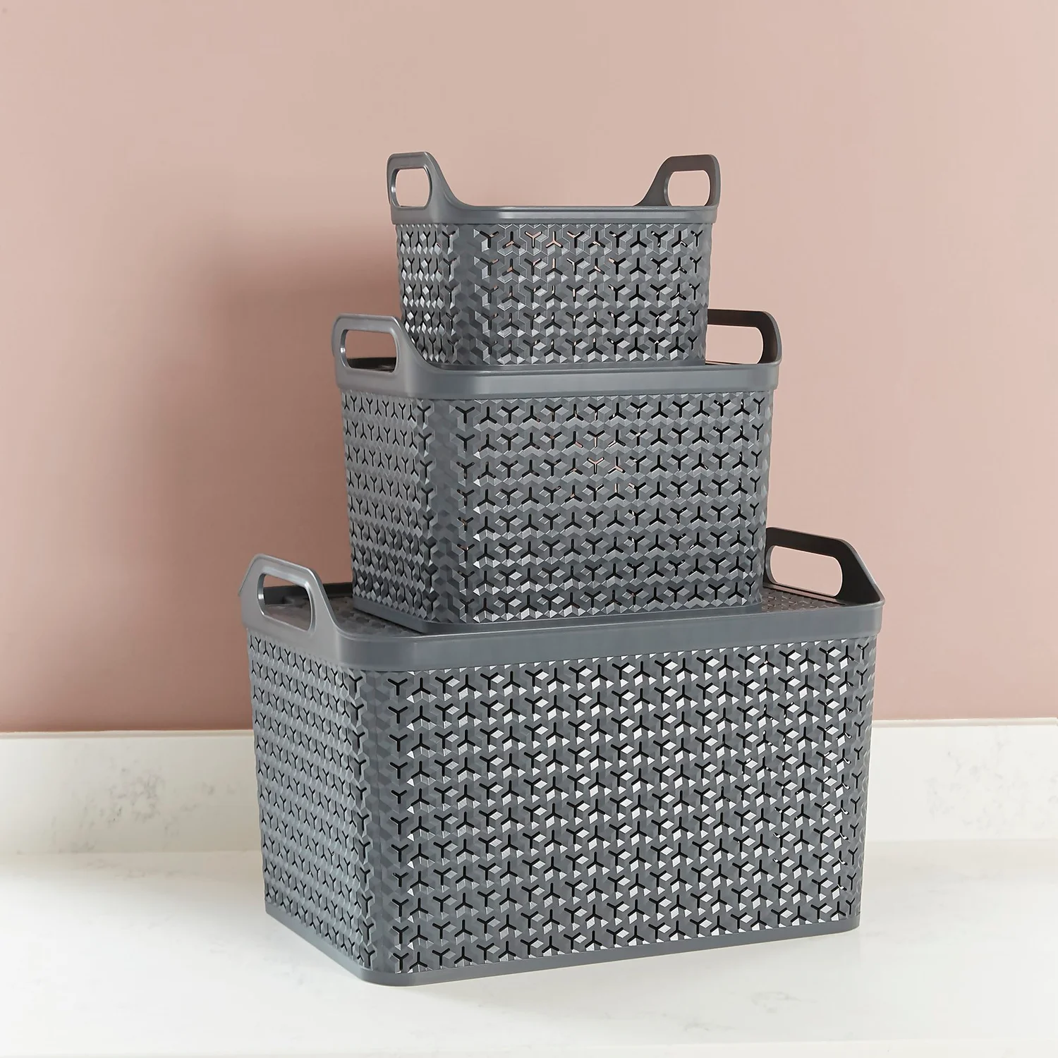 Small Urban Storage Basket With Lid - Graphite 5 Small Urban Storage Basket With Lid - Graphite - Image 3