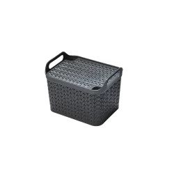 Medium Urban Storage Basket With Lid - Graphite
