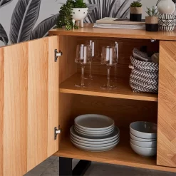 Skelby Herringbone Oak Sideboard -Optimal Furniture Store 12838834 5464832960232024