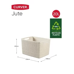 Curver Jute Large Basket - 20L - Off White 11 Curver Jute Large Basket - 20L - Off White -Optimal Furniture Store 12840437 7504833167405871
