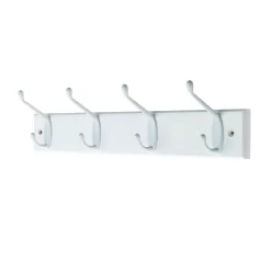 None Hat And Coat Hook Rail - White