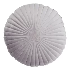None Round Velvet Cushion - Grey - 45cm