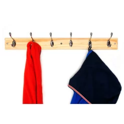 6 Coat Polished Chrome Hooks On Pine Stepped Board -Optimal Furniture Store 12845298 1474833226062081