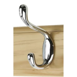 6 Coat Polished Chrome Hooks On Pine Stepped Board -Optimal Furniture Store 12845298 5114964414561394