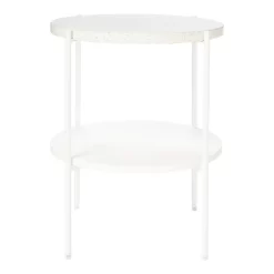 Solna Terrazo Side Table - White -Optimal Furniture Store 12876028 1984886270350092