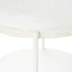 Solna Terrazo Side Table - White -Optimal Furniture Store 12876028 7984886270428389