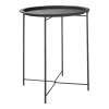 Metal Folding Side Table - Black